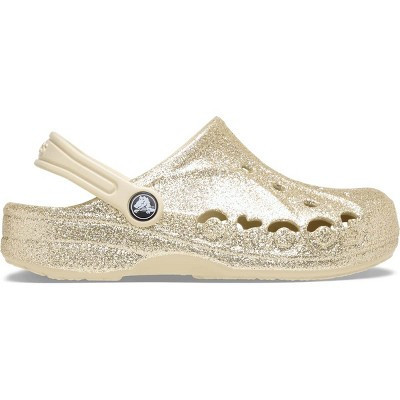 Crocs Kids Baya Glitter Clogs, Winter White, J3 | Target