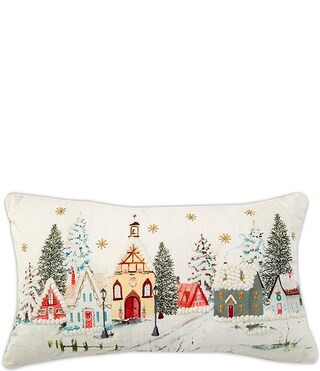 Southern Living Holiday Collection Christmas City Embroidered Bolster Pillow | Dillard's | Dillard's