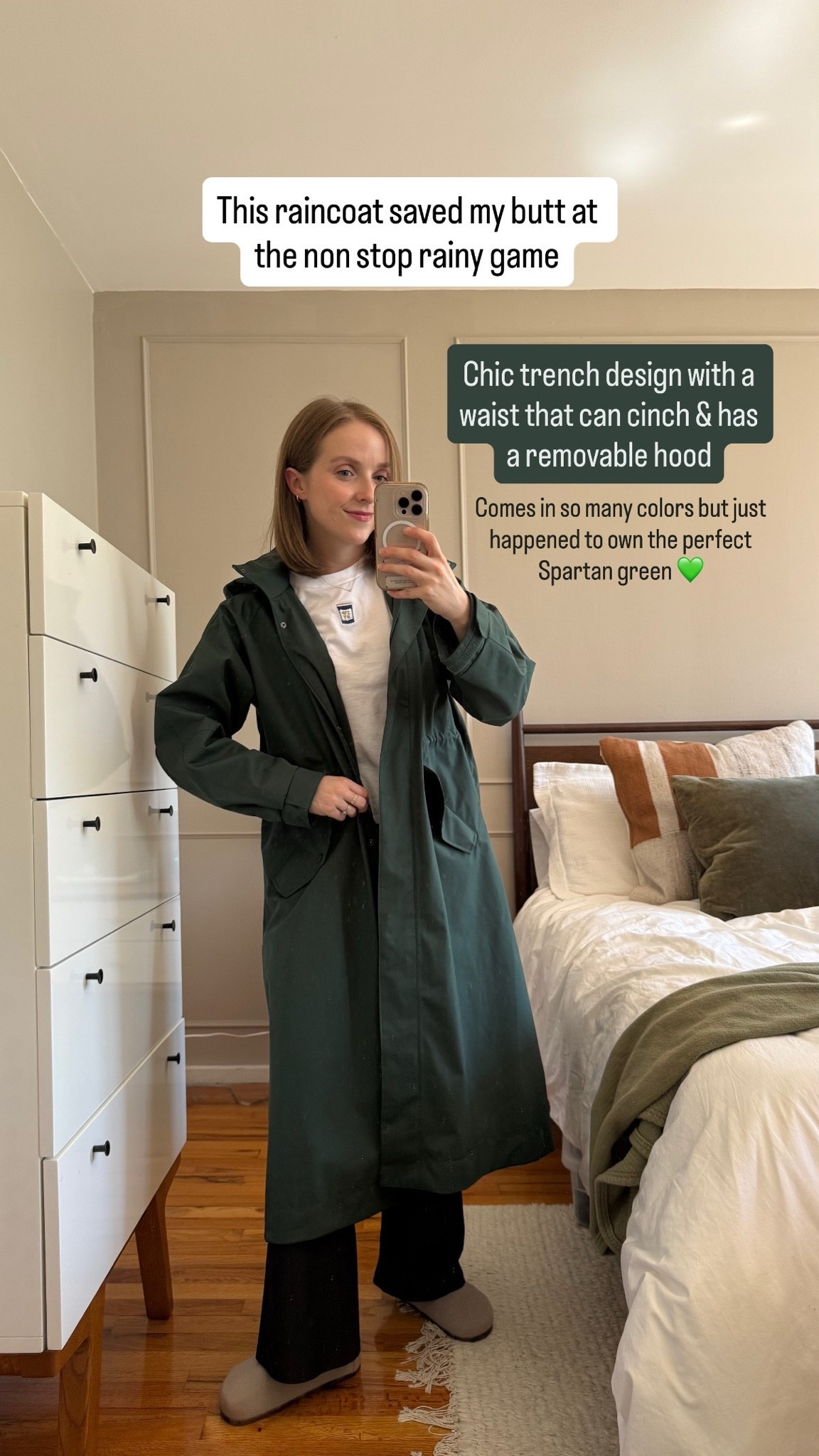 Chic adult raincoat that looks like a trench coat! Wearing xs has a removable hood and cinchable waist

#LTKSaleAlert #LTKPetite #LTKdayinmylife