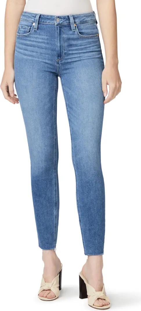 Hoxton High Waist Raw Hem Ankle Skinny Jeans | Nordstrom