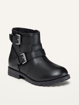 Faux-Leather Moto Boots for Toddler Girls | Old Navy (US)