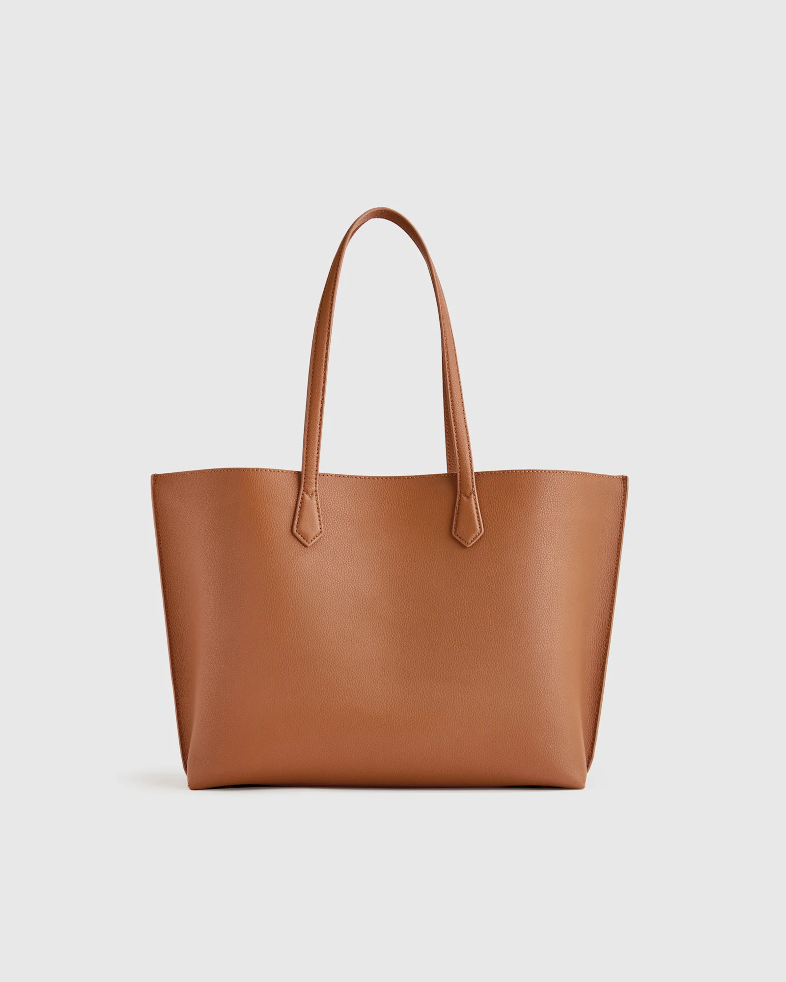 Quince | Women's Italian Leather Triple Compartment Shopper Tote in Cognac | Quince