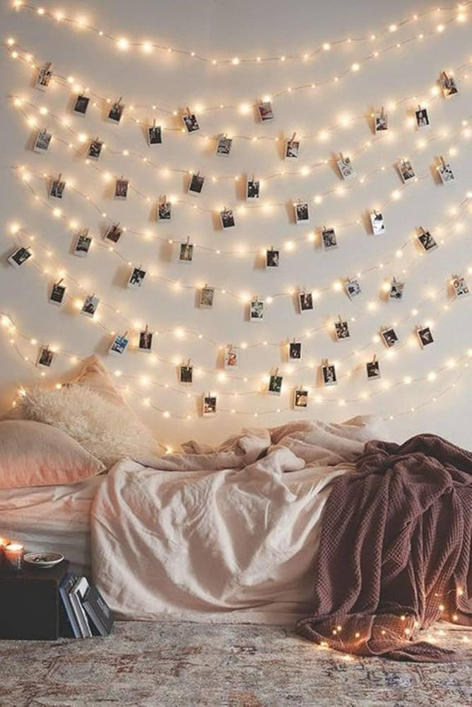 33Ft Photo Clip Fairy Lights with 50 Clips - LECLSTAR 100 LED String Lights for Hanging Pictures,... | Amazon (US)