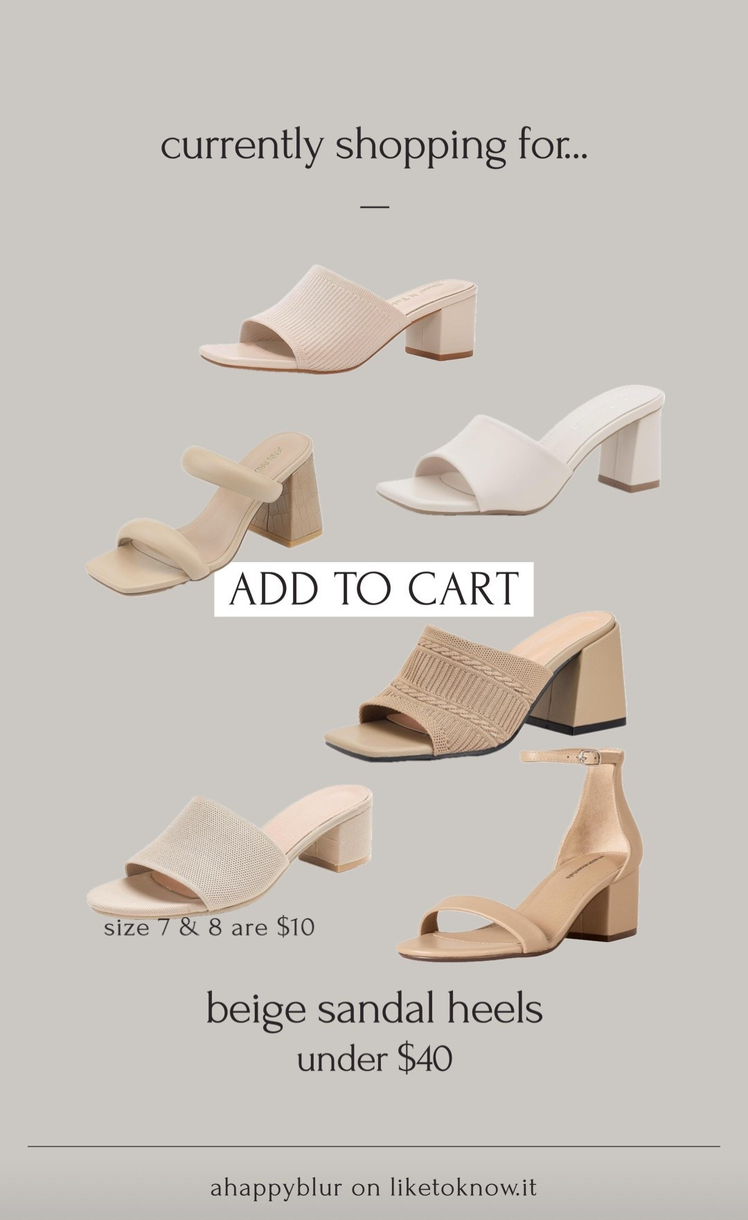 in my cart🛒🫶🏻 beige sandal slide block heels under $40 on amazon!

#LTKSaleAlert