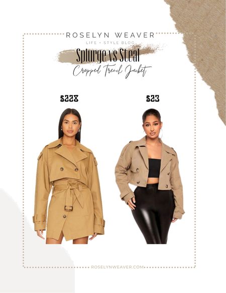Splurge vs steal - cropped trench coat 

#LTKfindsunder50 #LTKstyletip #LTKsalealert