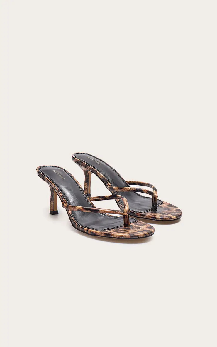 Multi PU Toe Thong Round Toe Mid Heeled Mules | PrettyLittleThing UK