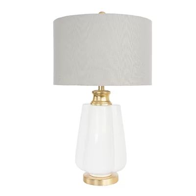 Everly Quinn Rayfield 27" White/Gold Table Lamp Shade Colour: Beige | Wayfair North America