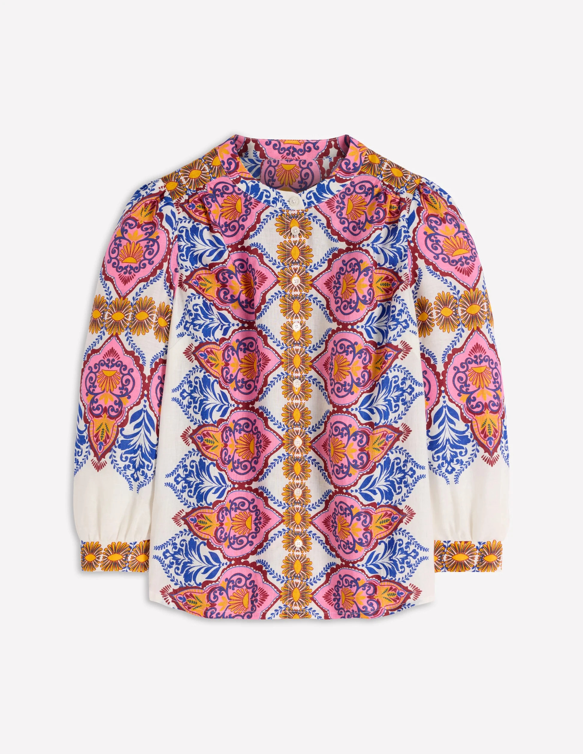 Alicia Linen Top-Multi, Ornamental Garden | Boden (US)