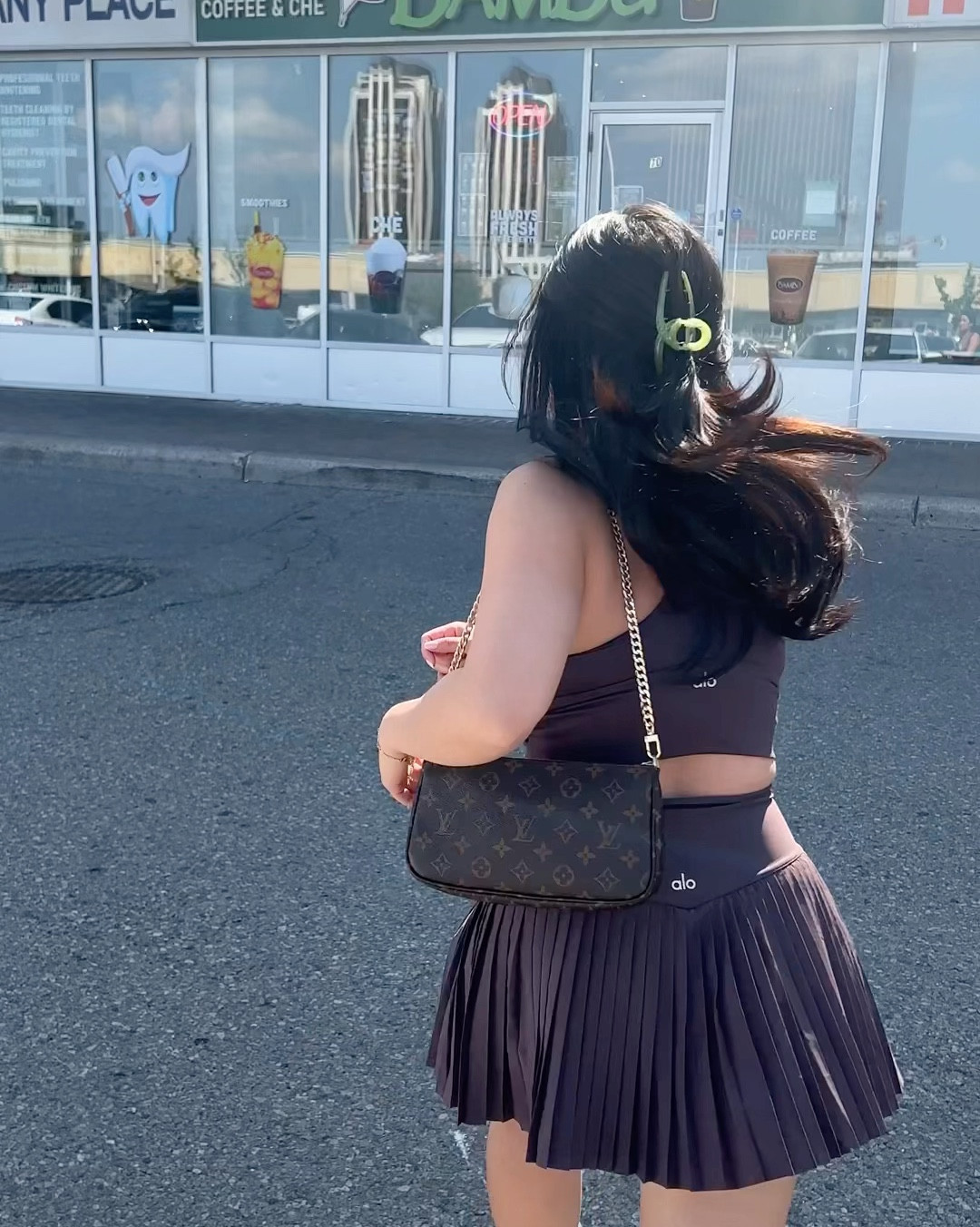 Alo skirt set Louis Vuitton pochette 

#LTKfitness #LTKVideo #LTKActive