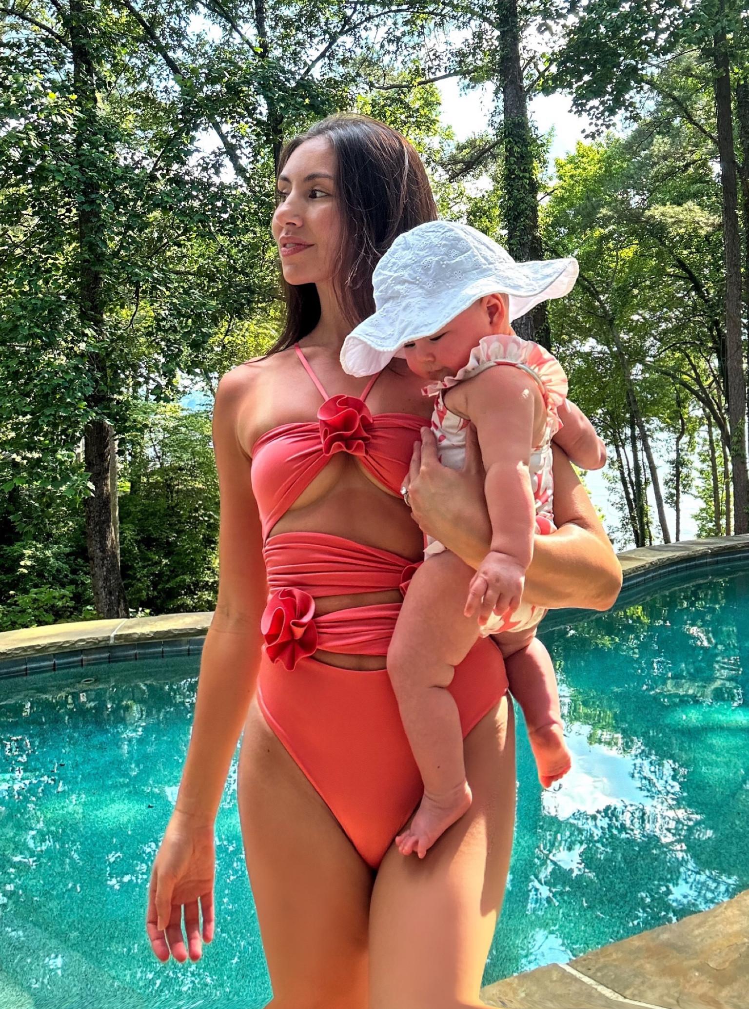 rosette swimsuit, one piece, cut out, flower swimsuit 

#LTKstyletip #LTKSeasonal #LTKswim