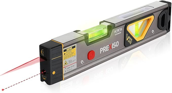PREXISO 2-in-1 Laser Level 12 in Spirit Level with Light, 100Ft Alignment Point & 30Ft Leveling L... | Amazon (US)
