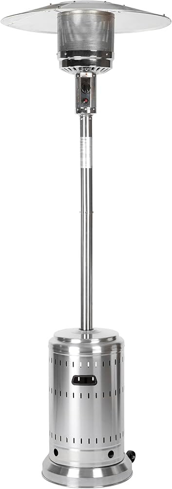 Amazon Basics 46,000 BTU Outdoor Propane Patio Heater with Wheels, Commercial & Residential, Stai... | Amazon (US)