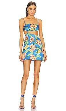 MORE TO COME Aminah Mini Dress in Blue Floral from Revolve.com | Revolve Clothing (Global)