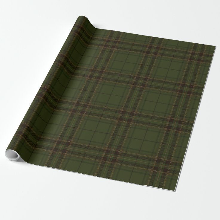 Dark Green Black Brown Scottish Tartan Plaid Wrapping Paper | Zazzle | Zazzle