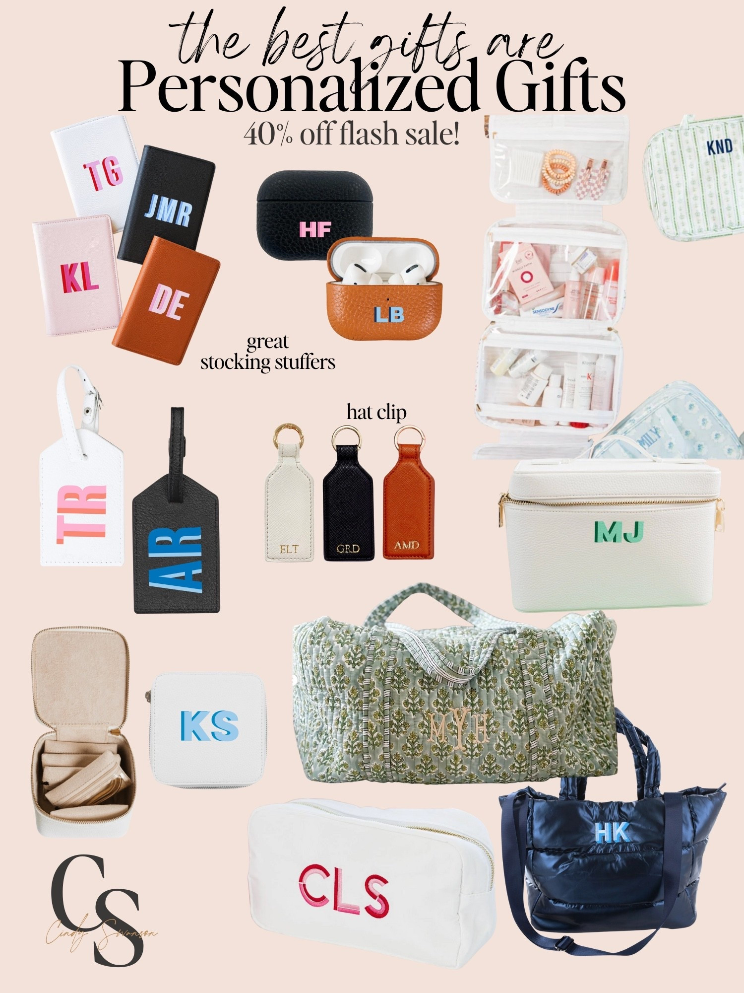 FLASH SALE • 40% off!! 

Personalized gifts make the best gifts. Also, these are great stocking stuffers. I have done that for my grown children.

Sprinkled with Pink has some of the best personalized bags, jewelry, travel cases, luggage, bag, tags, hat, clips, passport holders etc 

Grab while in such a good deal! 

Great Christmas gift idea 

#LTKTravel #LTKHoliday #LTKGiftGuide