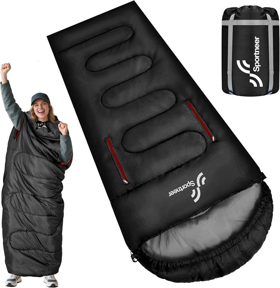 Sportneer 0 Degree Wearable Sleeping Bag for Adults & Kids – Walkable with Arm Zippers, Waterpr... | Amazon (US)