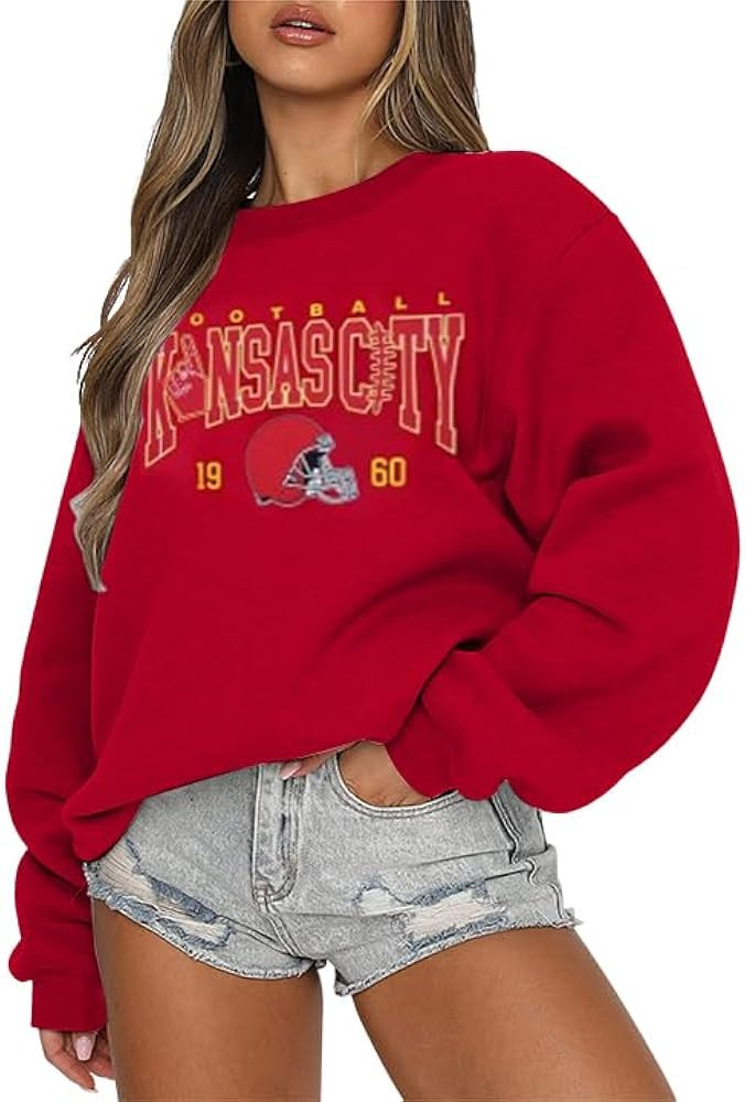 UNIQUEONE Game Day Sweatshirt Women Football Sweatshirts Football Mom Hoodie Touchdown Shirt Casu... | Amazon (US)