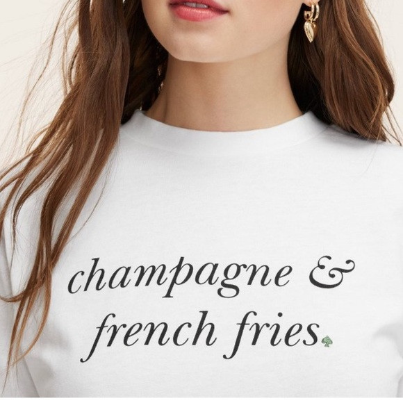 NWT kate spade new york x Target Sz XS Champagne & French Fries Short Sleeve Tee | Poshmark