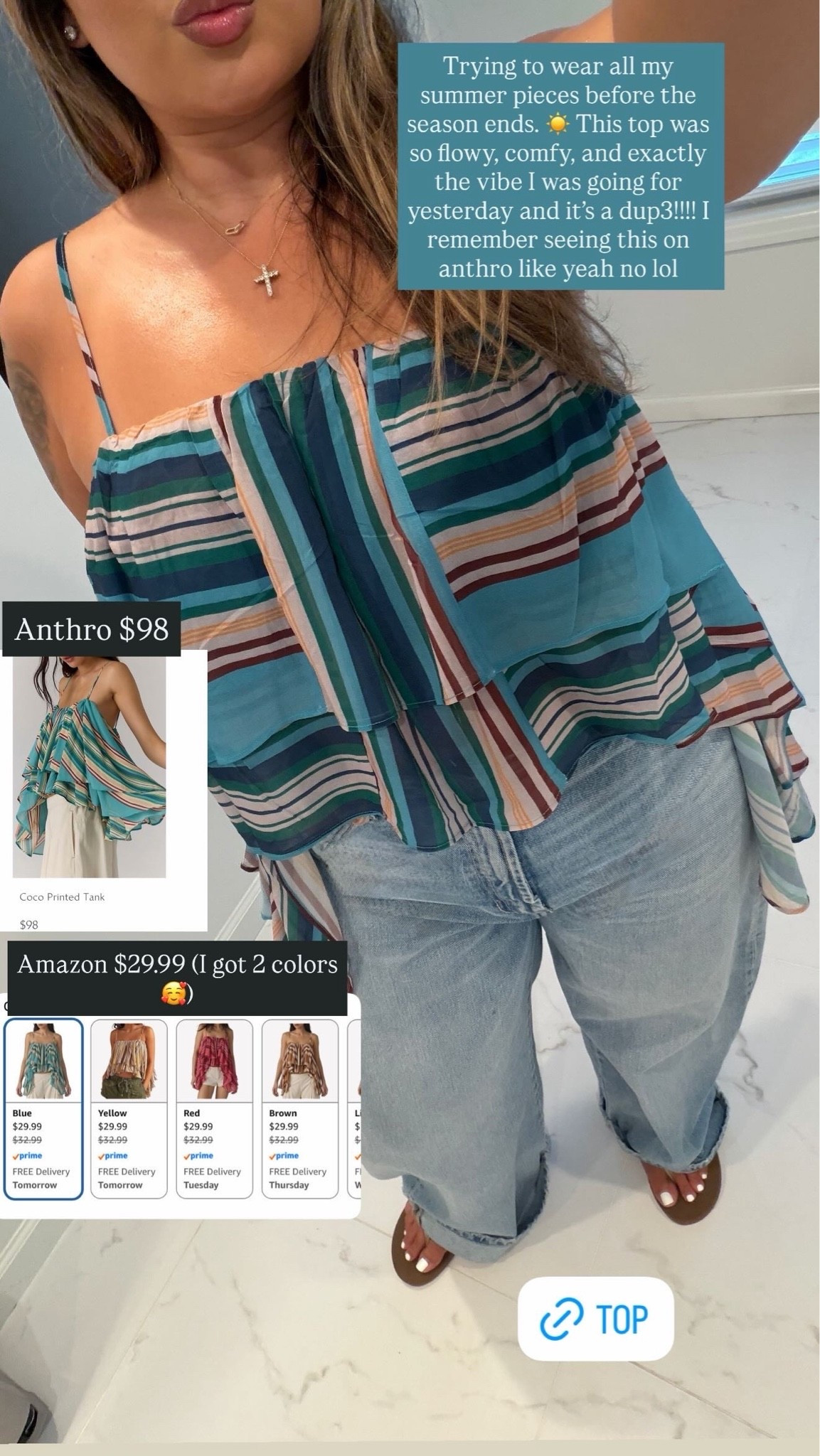 The cutest summer blouse 🥰🩵 - wearing a L

#LTKootd #LTKSeasonal #LTKMidsize