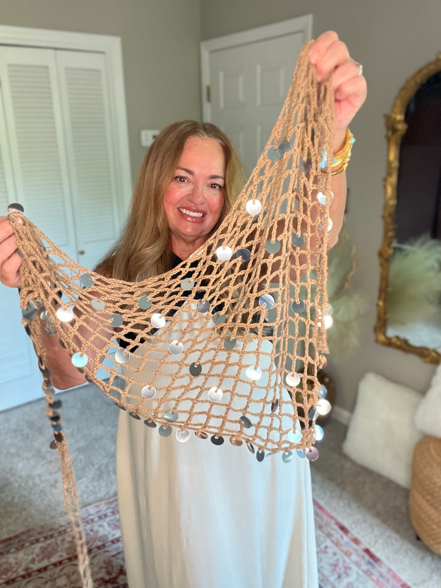Fishnet sarong with sequins! Very versatile.

#LTKTravel #LTKSwim #LTKootd
