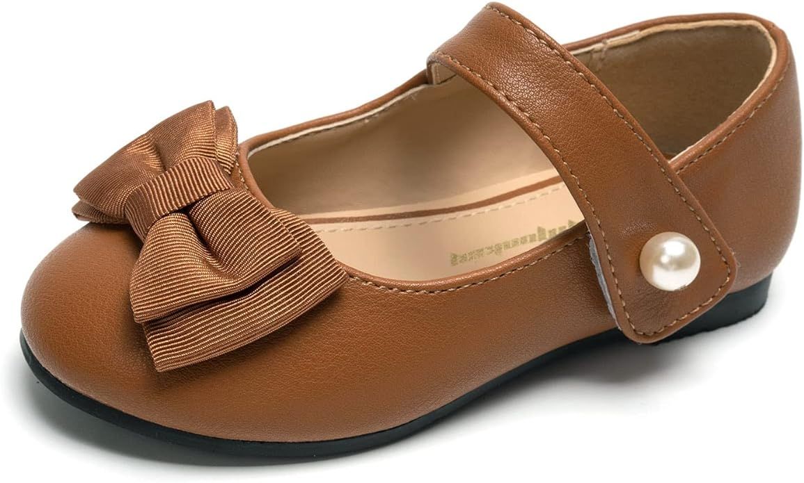 FUNKYMONKEY Toddler/Little Girl Mary Jane Dress Shoes Casual Slip on Ballet Flat | Amazon (US)