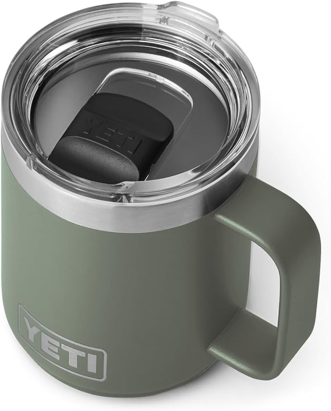 YETI Rambler 10 oz Stackable Mug, Vacuum Insulated, Stainless Steel with MagSlider Lid, Camp Gree... | Amazon (US)