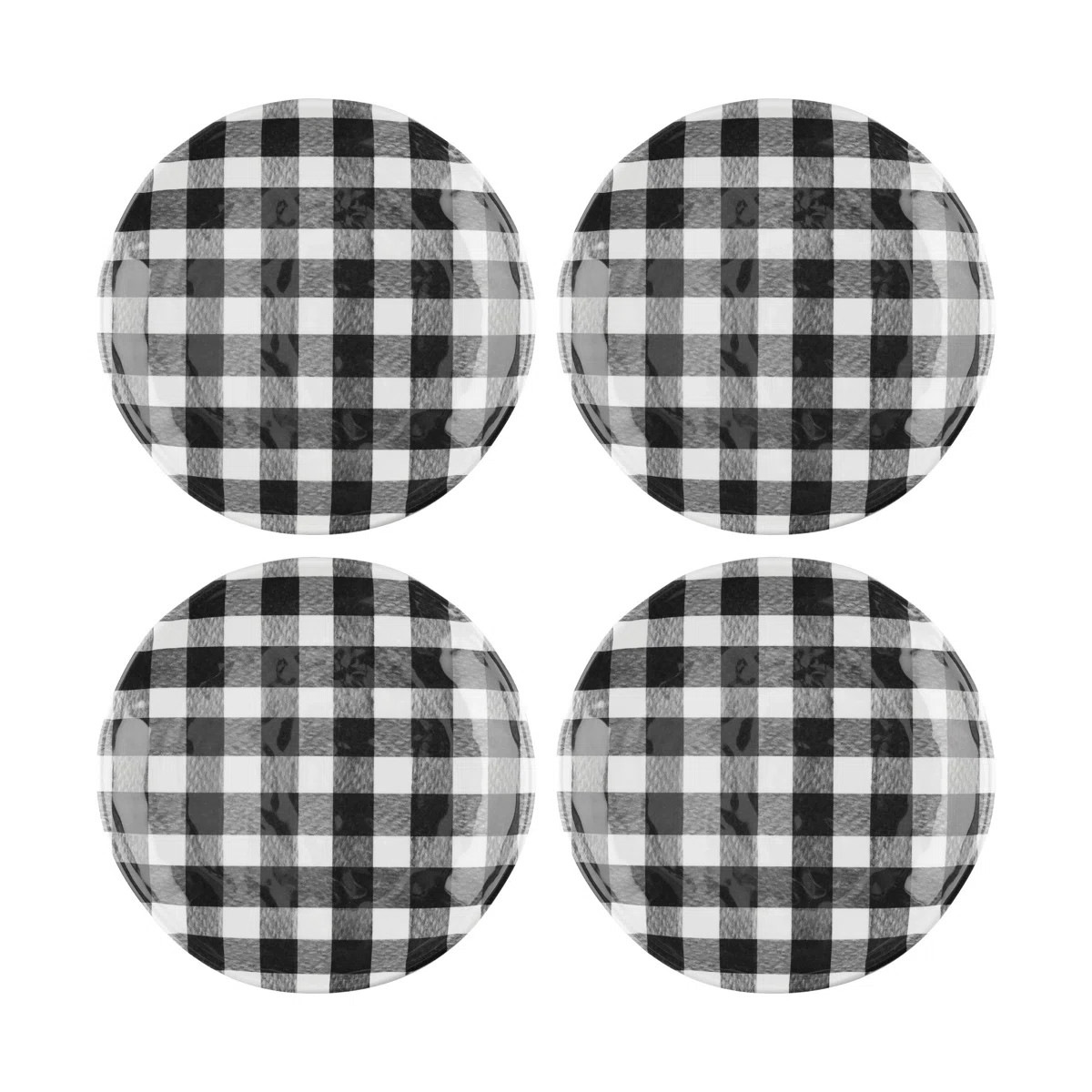 12-Piece Gingham 6" Melamine Plates (Set of 12) | Wayfair North America