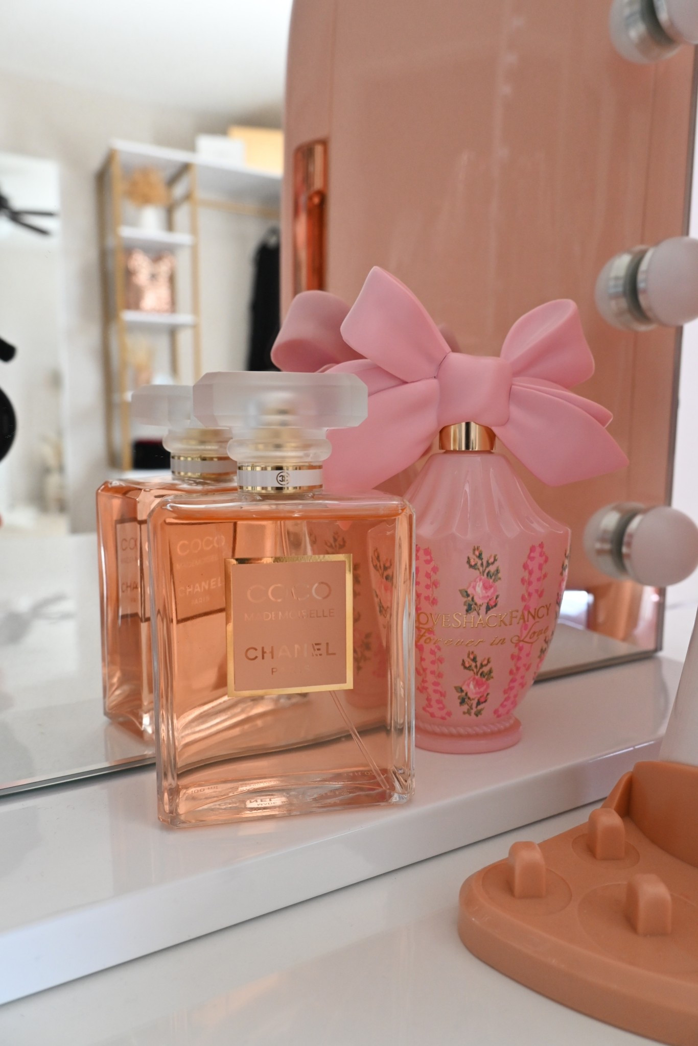 My gorgeous luxury fragrances. I’ve been wearing Coco Mademoiselle since I was 20 and will not be stopping any time soon. This LoveShackFancy fragrance is a newer addition and I’m also in love with her. Either can be worn all day daily, but I like to wear the LSF if I have a day event and the Chanel fragrance if it’s an evening affair.

#LTKOver40 #LTKBeauty #LTKStyleTip
