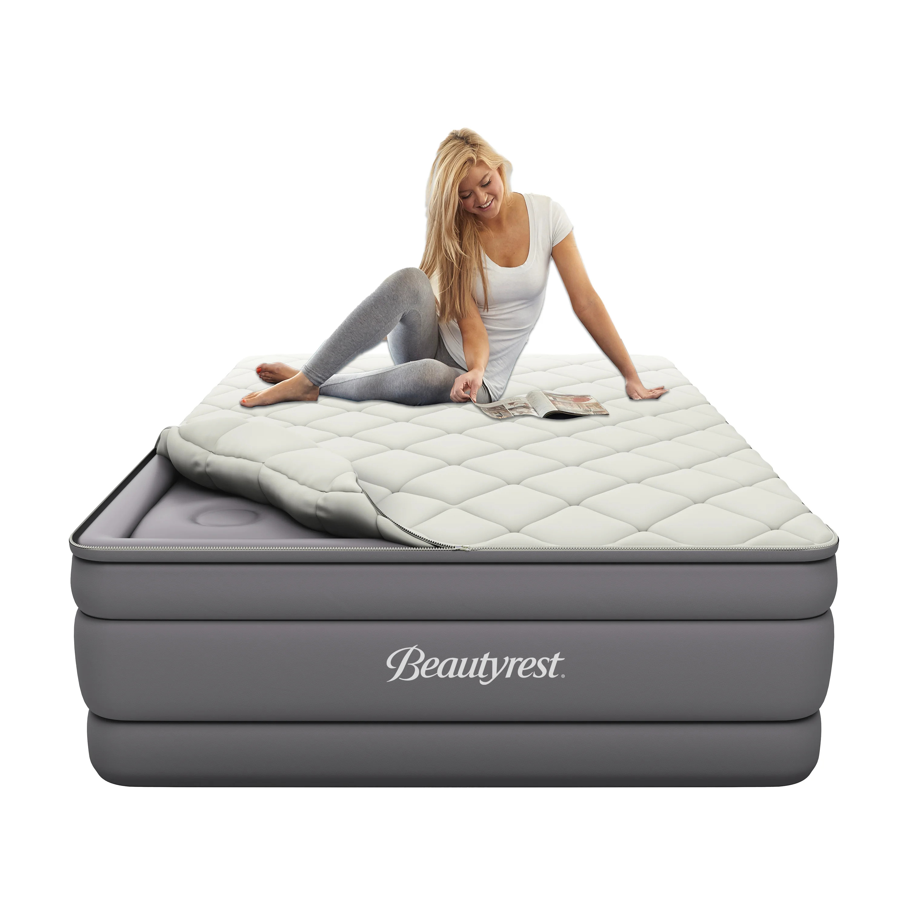 Beautyrest 20" Cushion Aire Quilted Removable Pillow Top Air Bed Mattress with Built-in Pump Quee... | Walmart (US)