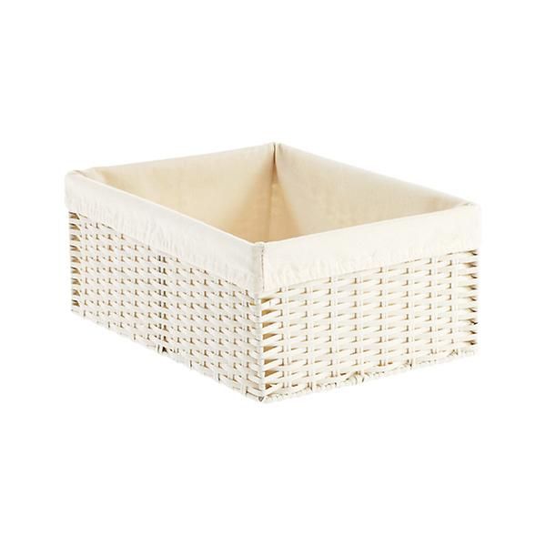 Medium Montauk Rectangular Bin White | The Container Store