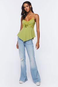 Chiffon Lace-Up Lace-Trim Cami | Forever 21 (US)