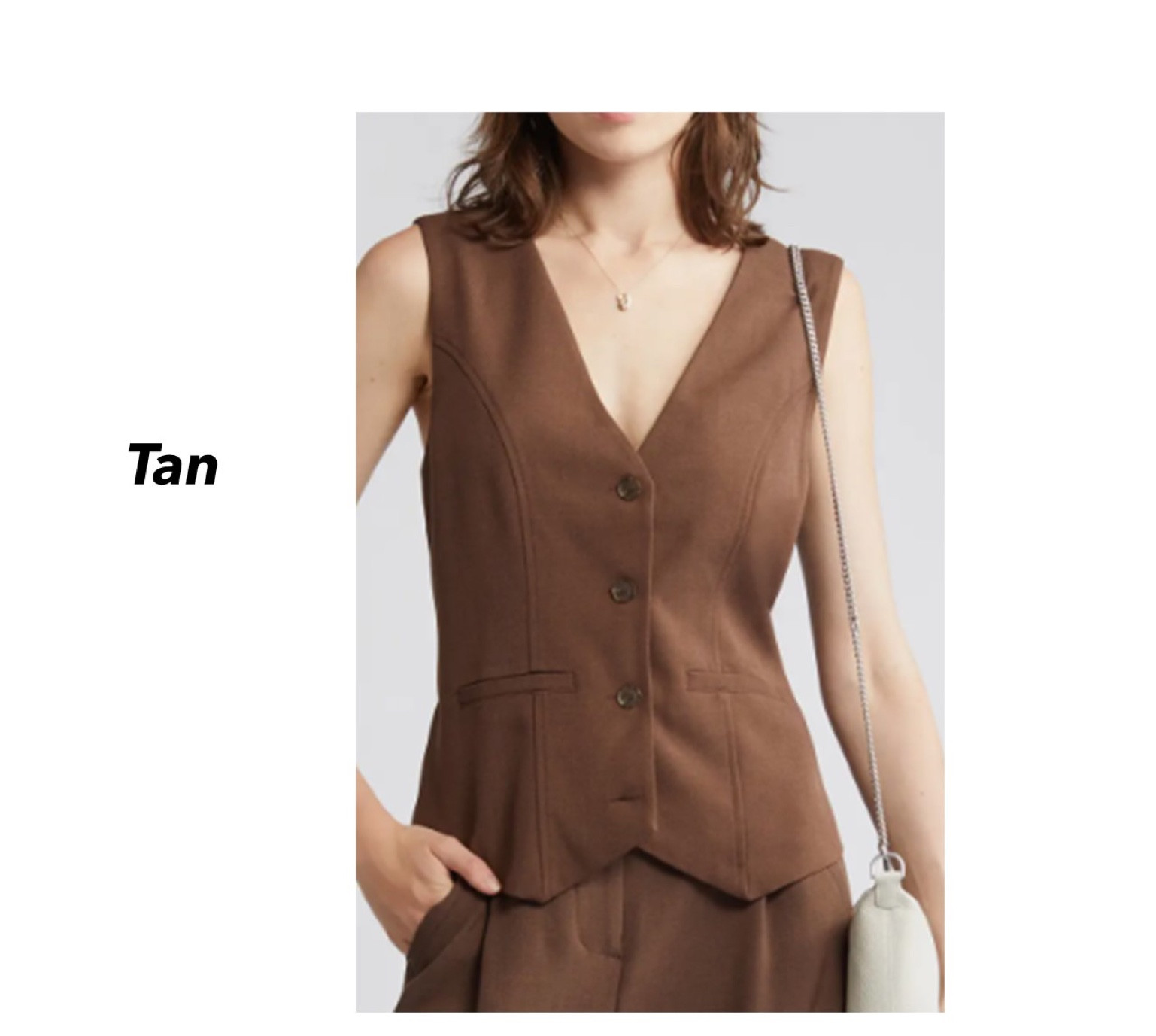 Relaxed fit v-neck vest by treasure & bond in ‘brown chestnut’ from Nordstrom
 
Tan

#LTKstyletip #LTKworkwear
