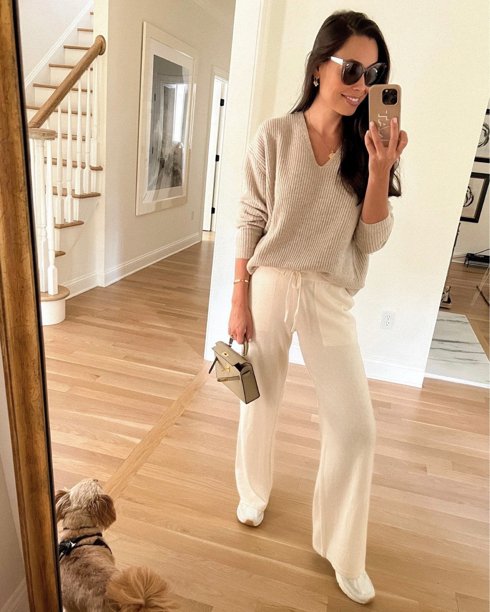 Kat Jamieson of With Love From Kat wears an easy everyday outfit for school drop off or running errands. #cashmere #jennikayne #sneakers

#LTKtravel #LTKSeasonal