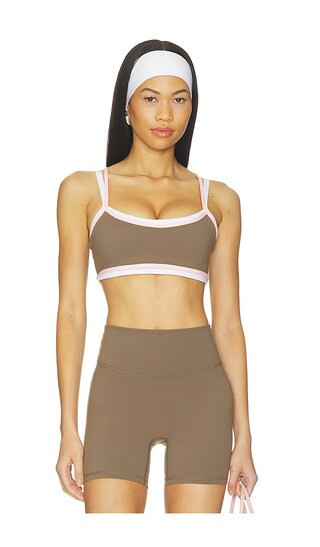 FORM Contrast Layered Sports Bra in Brown. - size XS | Revolve Clothing (Global)