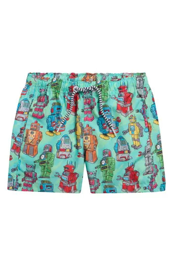 Boardies Kids' Robots Swim Trunks in Green at Nordstrom Rack, Size 13-14Y | Nordstrom Rack