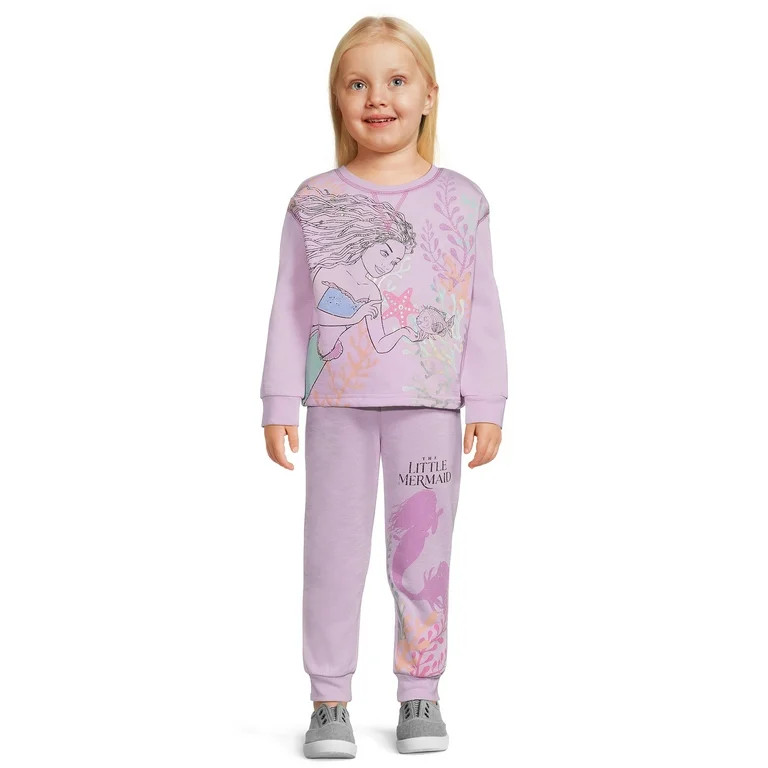 Live Action Little Mermaid Toddler Girls Sweatshirt and Joggers Set, 2-Piece, Sizes 2T - 5T | Walmart (US)