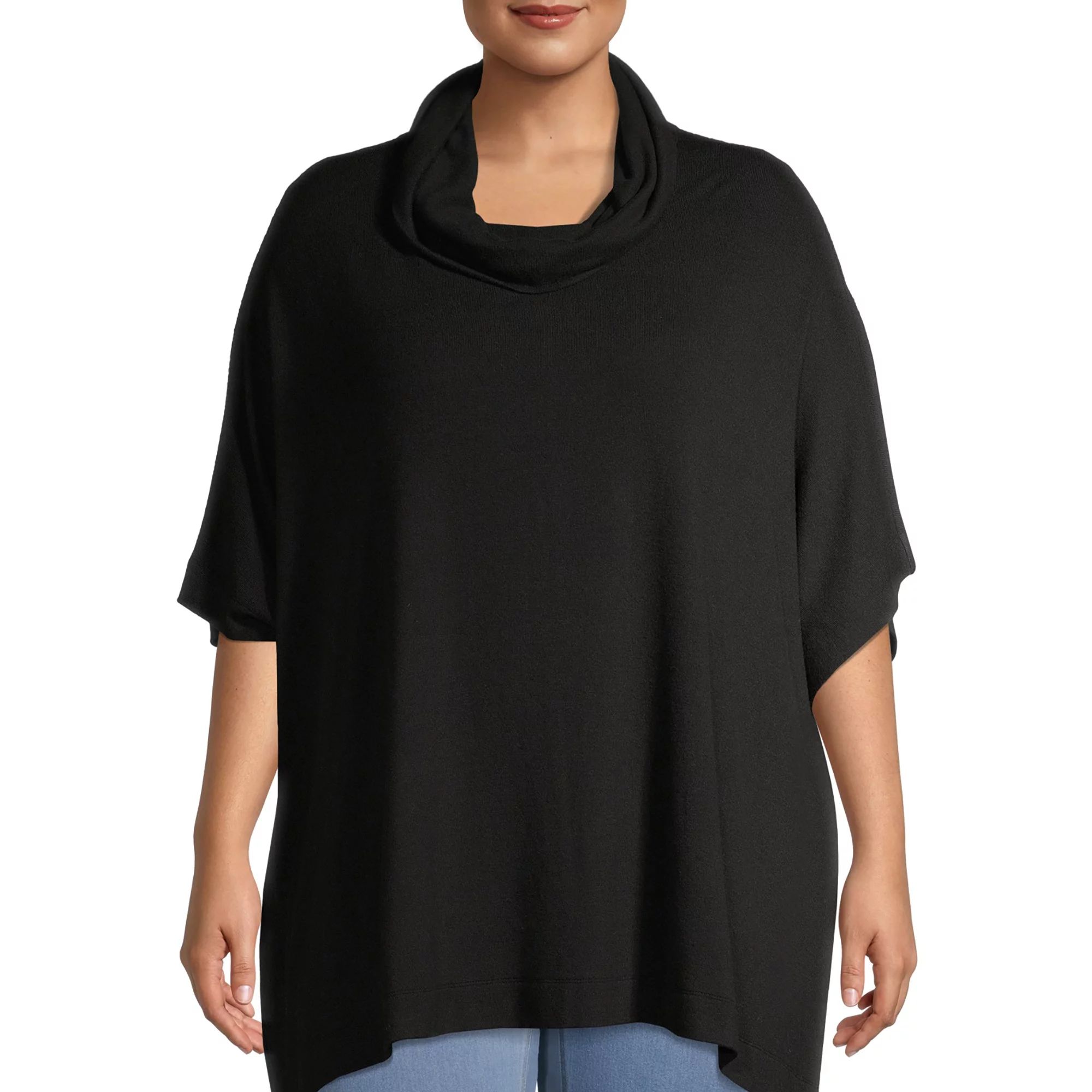 Terra & Sky Women's Plus Size Super Soft Hacci Poncho | Walmart (US)