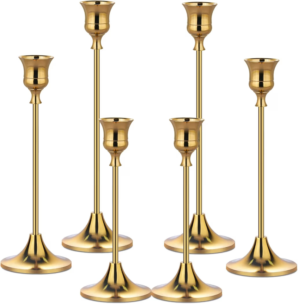 Metal Candle Holders for Candlesticks Taper Candlestick Holders Set Vintage Decorative Centerpiec... | Amazon (US)