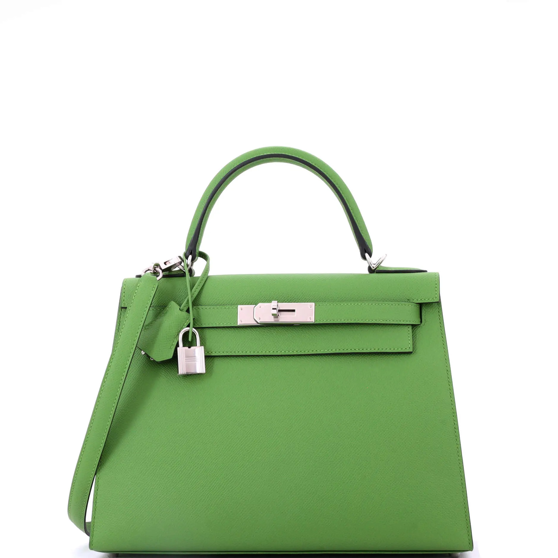 Pre-Owned Hermes Kelly Handbag Green Epsom with Palladium Hardware 28 in Vert Yucca at Nordstrom, Size Small | Nordstrom