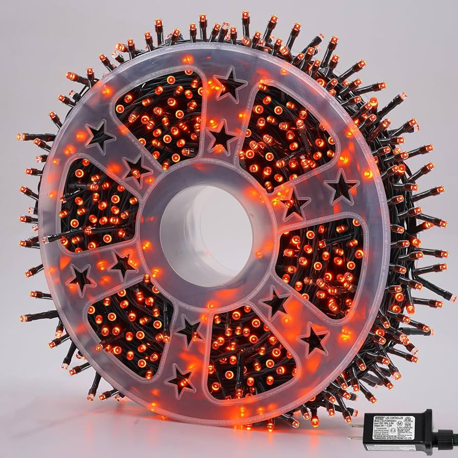 YEGUO 500 LED Orange Halloween String Lights Outdoor Waterproof, 165ft Orange Christmas Lights In... | Amazon (US)