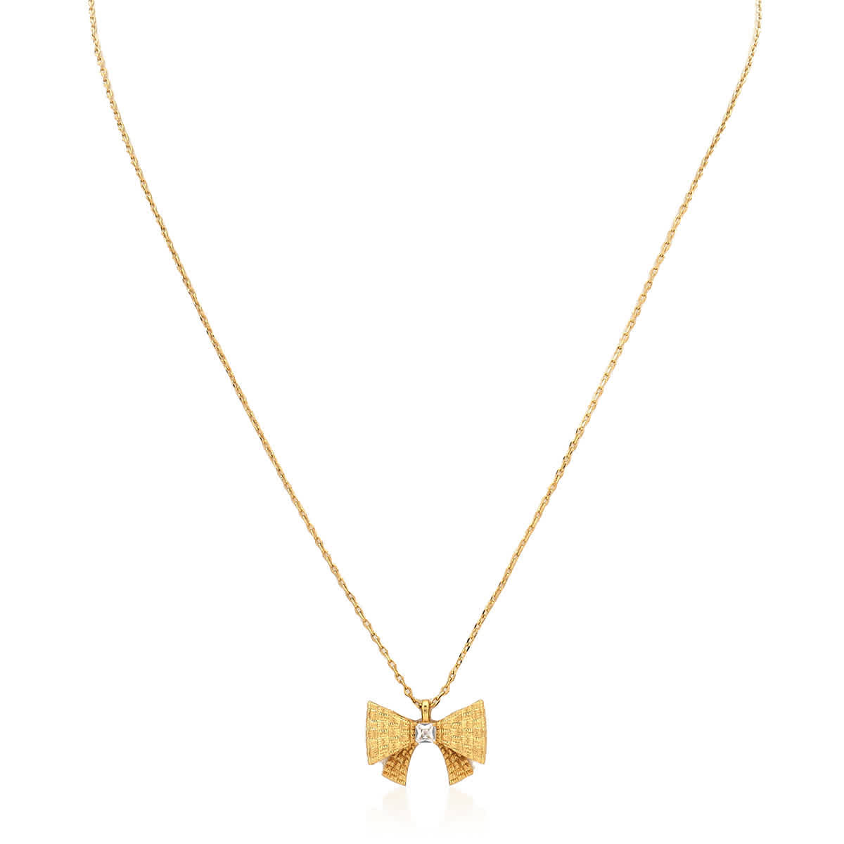 Kate Spade Ladies Clear / Gold Wrapped In A Bow Pendant Necklace | Jomashop.com & JomaDeals.com