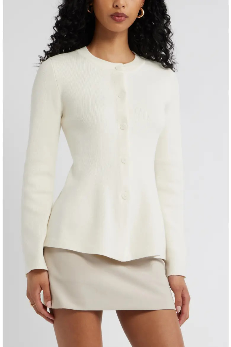 Button Front Peplum Cardigan (Women) | Nordstrom | Nordstrom