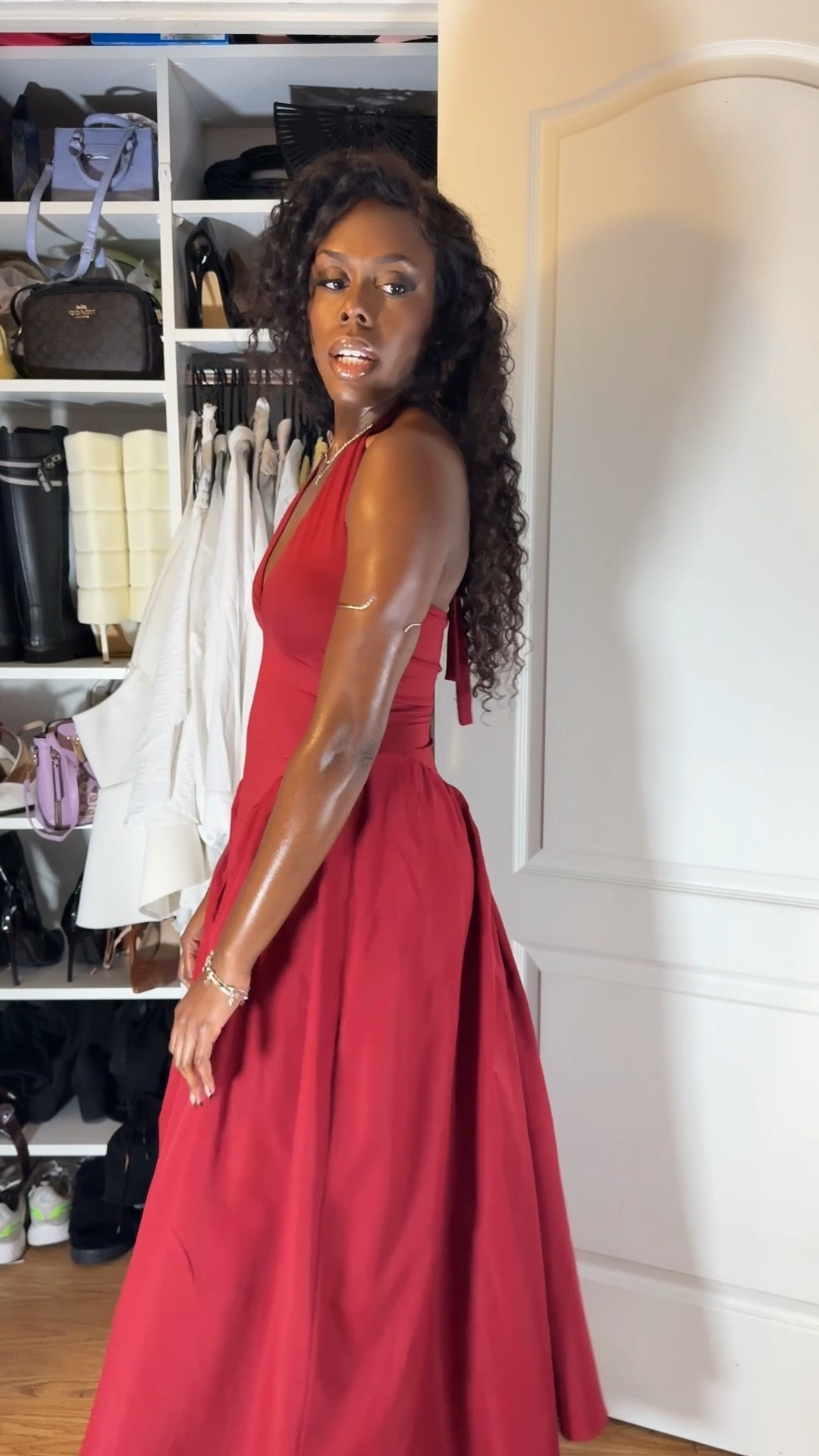 Wearing a size medium in the dress