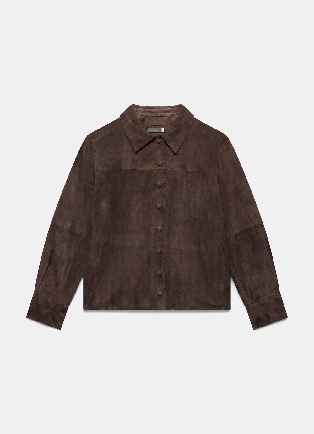 Brown Suede Long Sleeve Shirt | Mint Velvet