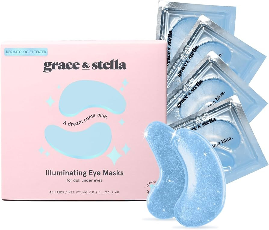 grace & stella Award Winning Under Eye Mask (Blue, 48 Pairs) Reduce Dark Circles, Puffy Eyes, Und... | Amazon (US)