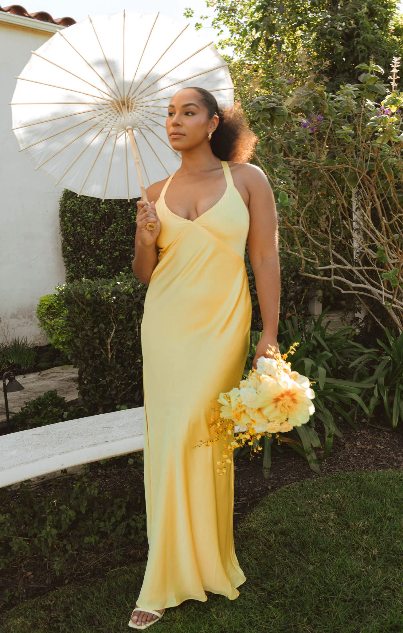 Anderson Maxi Dress ~ Yellow Luxe Satin | Show Me Your Mumu