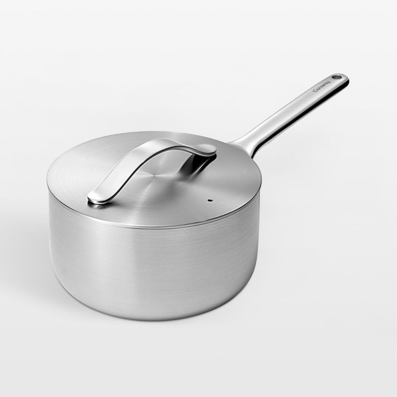 Caraway Stainless Steel 3-Qt. Saucepan + Reviews | Crate & Barrel | Crate & Barrel
