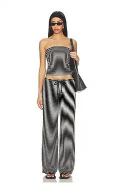 superdown Alice Pant Set in Black & White Stripe from Revolve.com | Revolve Clothing (Global)