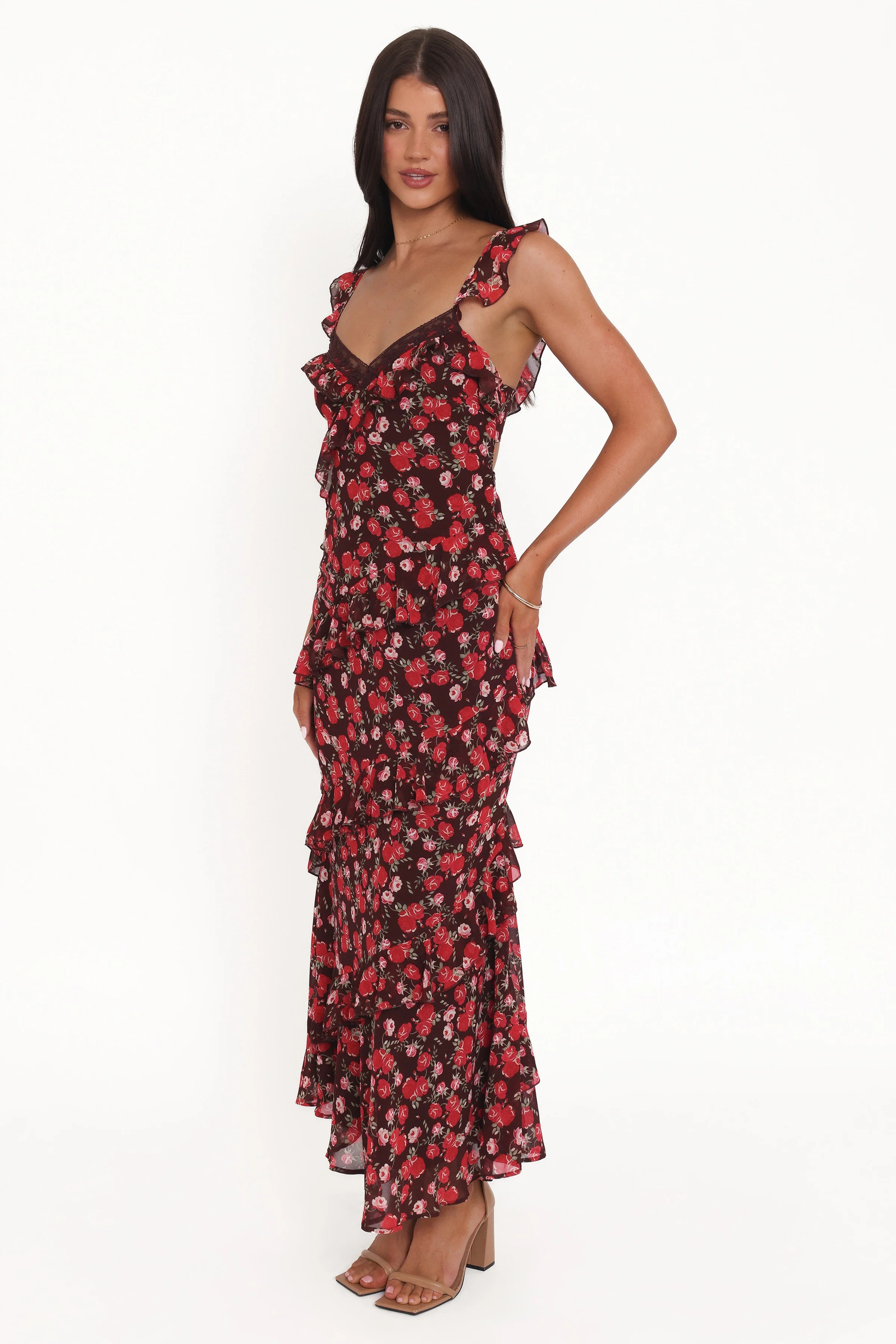 Virginia Maxi Dress - Brown Floral | Petal & Pup (US)