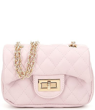 GB Girls Quilted Chain Crossbody Handbag - Pink | Dillard's